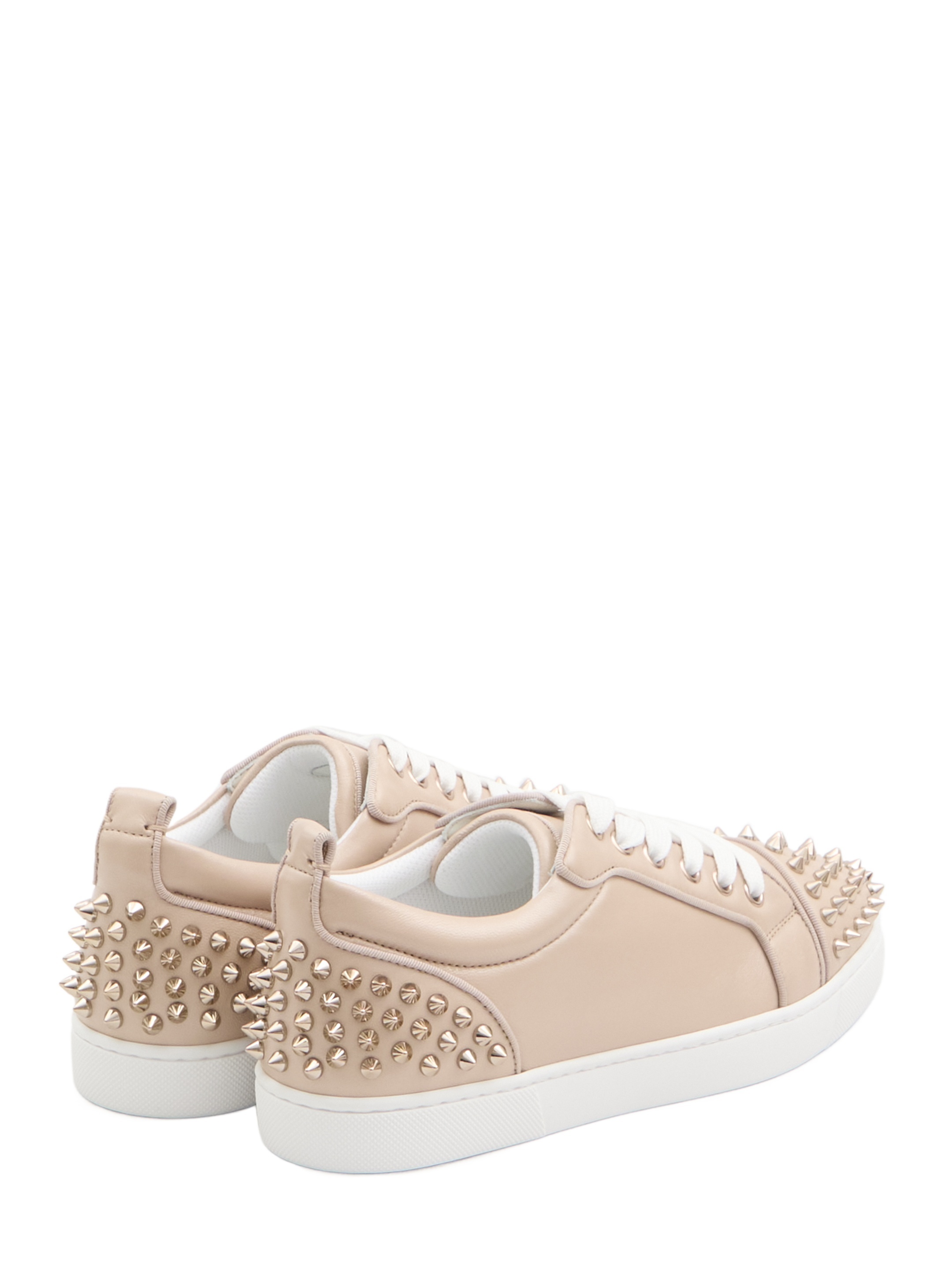 Christian Louboutin Louis Junior Spikes Sneakers In Rose-pink Suede