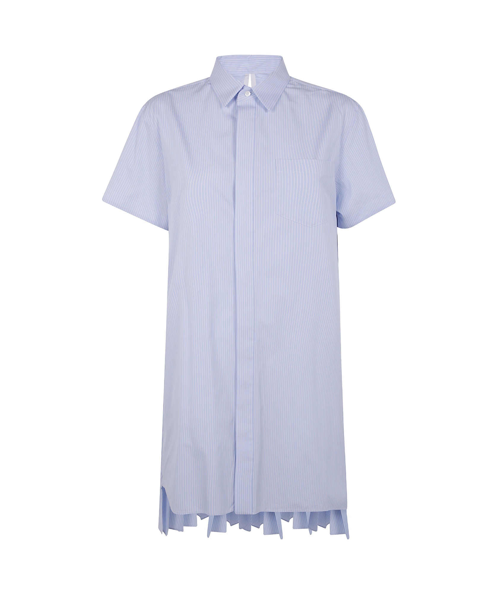 Sacai Cotton Popeline Midi Dress In Blue