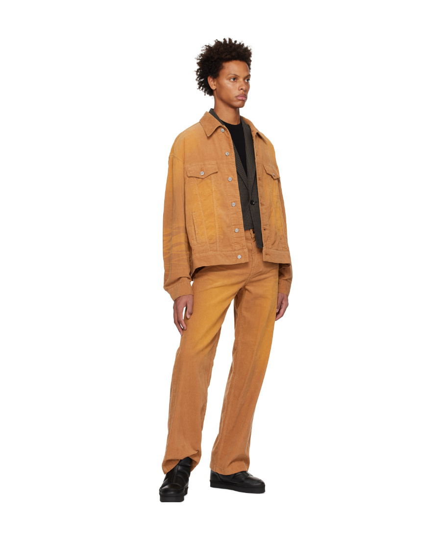 We11 Done Corduroy Denim Coat In Brown