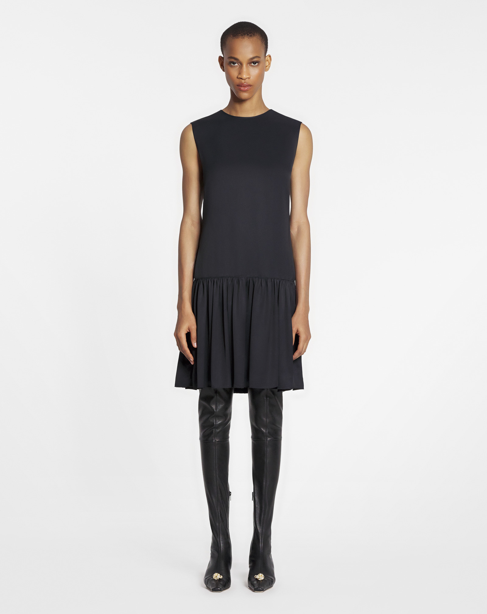 Lanvin Round-neck Sleeveless Minidress In Black