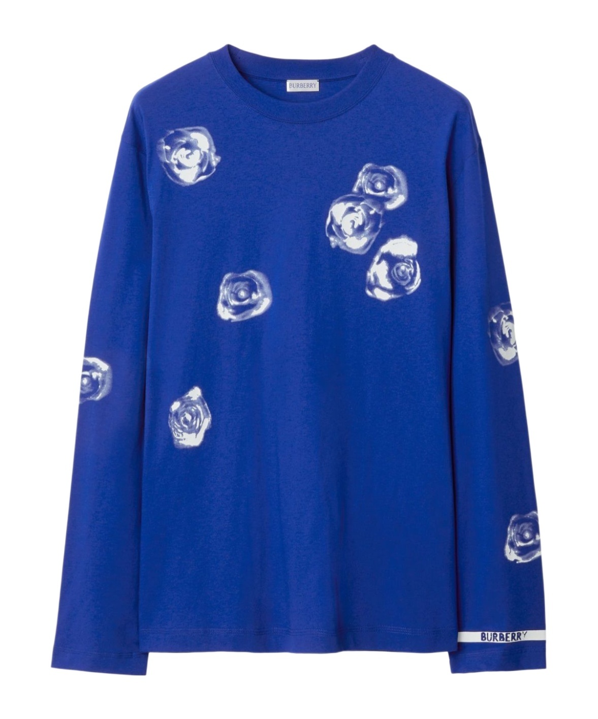 BURBERRY|LONG-SLEEVED ROUND NECK T-SHIRTS (Cotton Top ( Burberry T-shirt With Round Neck And Long Sleeves In Blue
