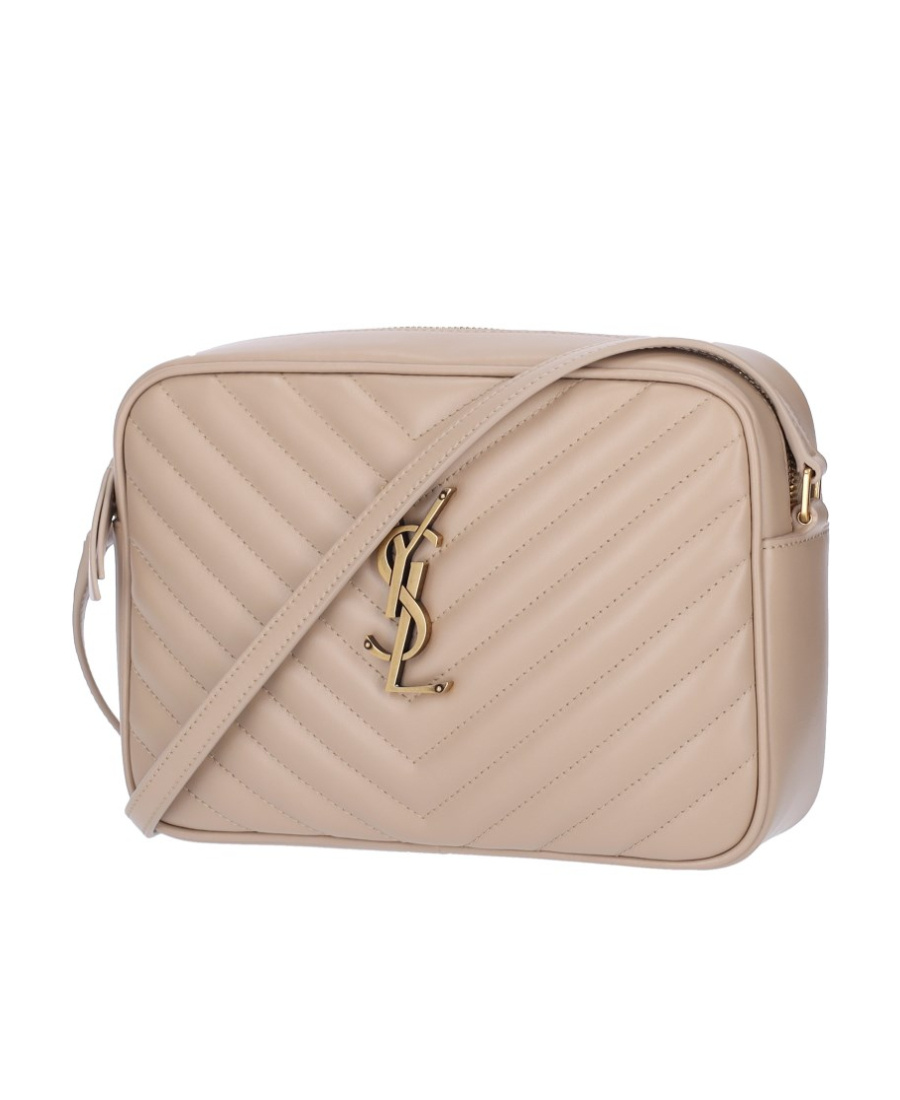 Saint Laurent Lou Quilted Crossbody Bag In Nude