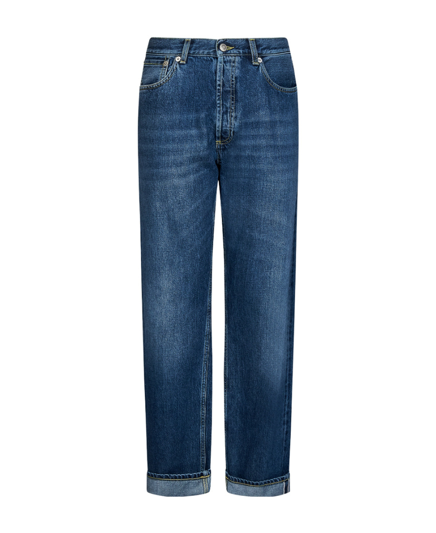 Alexander Mcqueen Alexander Mc Queen Loose Blue Cotton Jeans In Blue