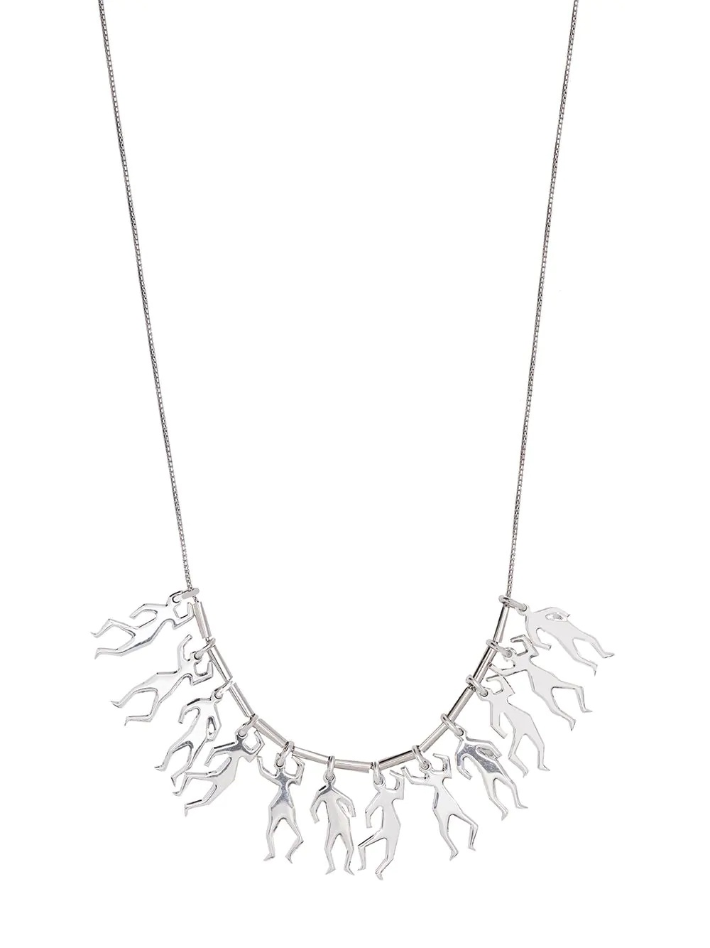 Bottega Veneta Figure Charm Necklace In White