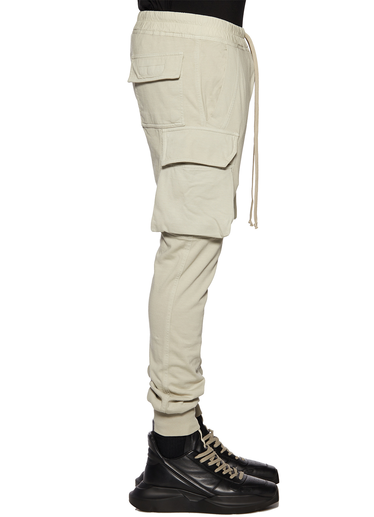 Rick Owens Drkshdw Drawstring Organic Cotton Track Pants In Nude