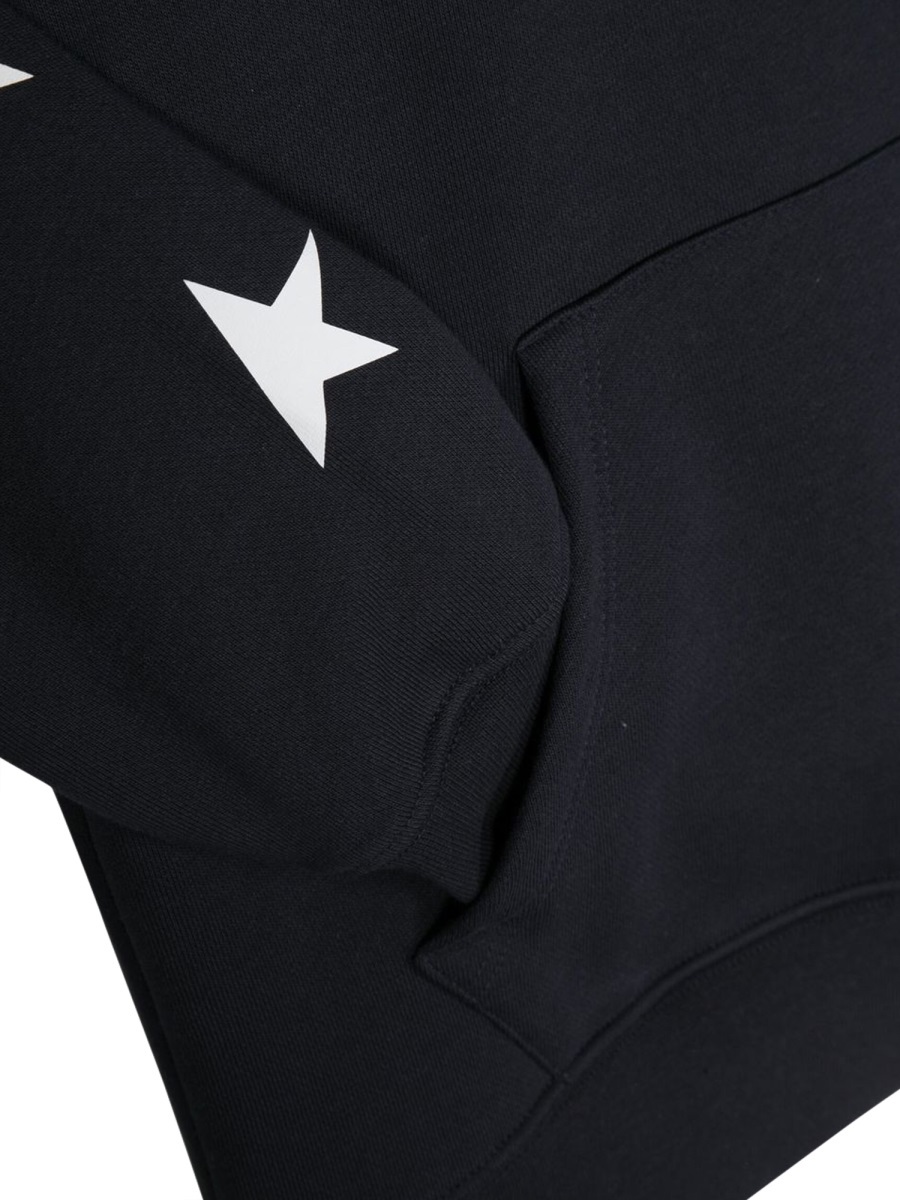 Golden Goose Star-print Cotton-blend Hoodie In Black