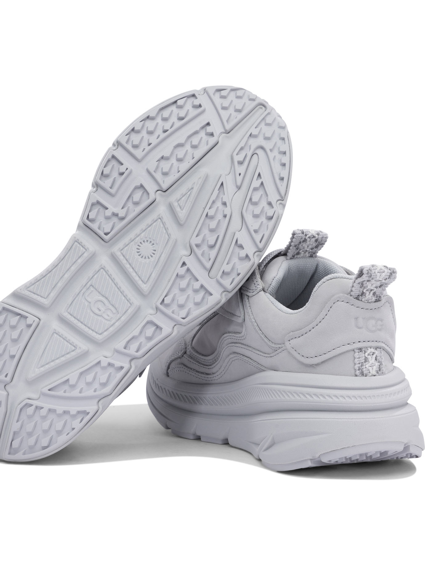 Shop Ugg Logo Sneakers In Silver Smoke