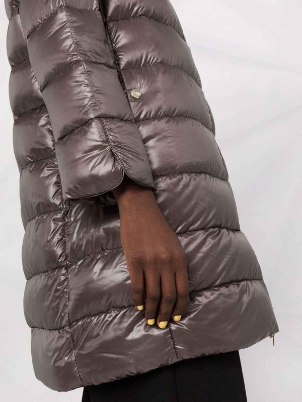 Herno Women's Anthracite Feathers Coat In Gray