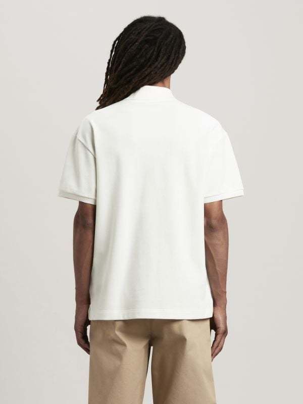 Palm Angels White Polo Shirt With Classic Collar And Logo On The Front In White