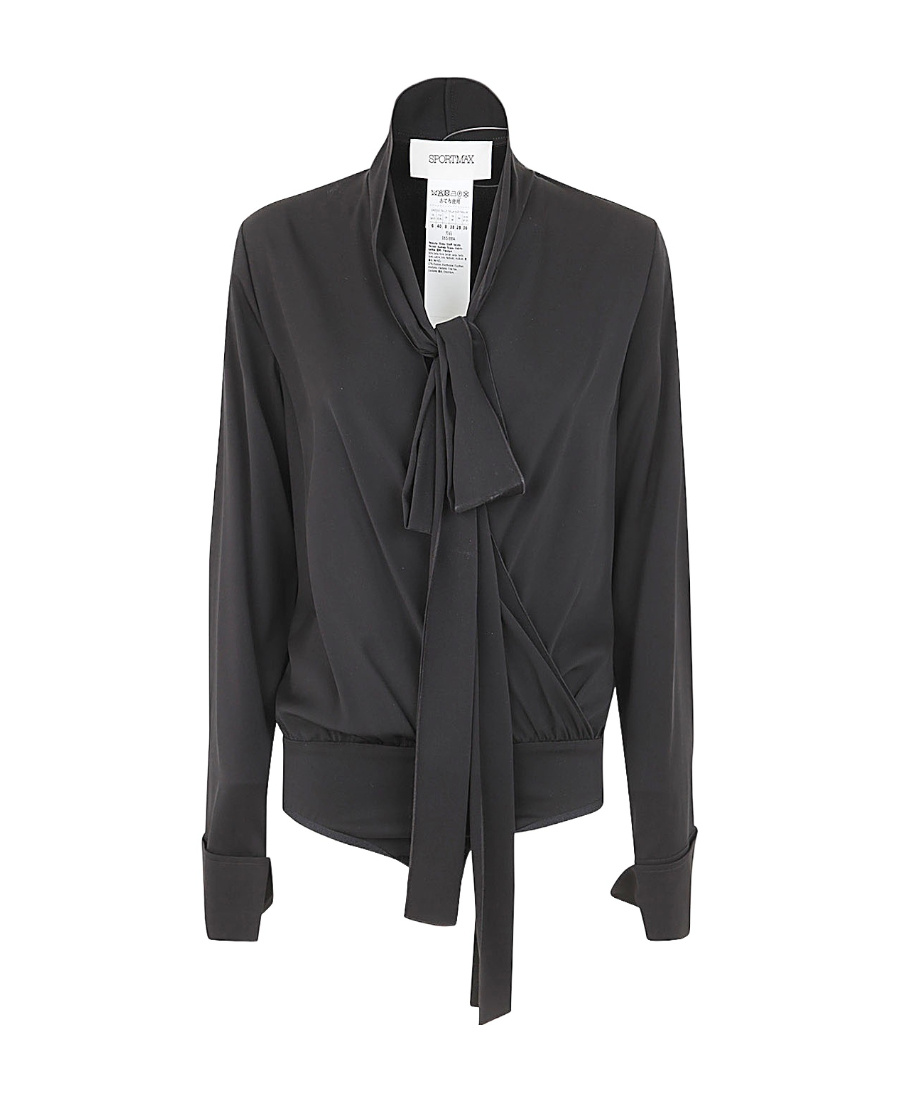 SPORTMAX BOW-DETAILING LONG-SLEEVED SHIRT