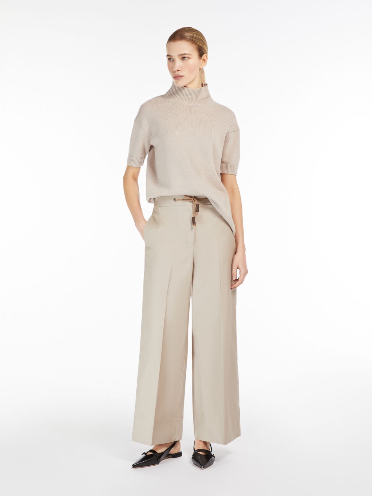Max Mara Waist Drawstring Casual Pants In Nude
