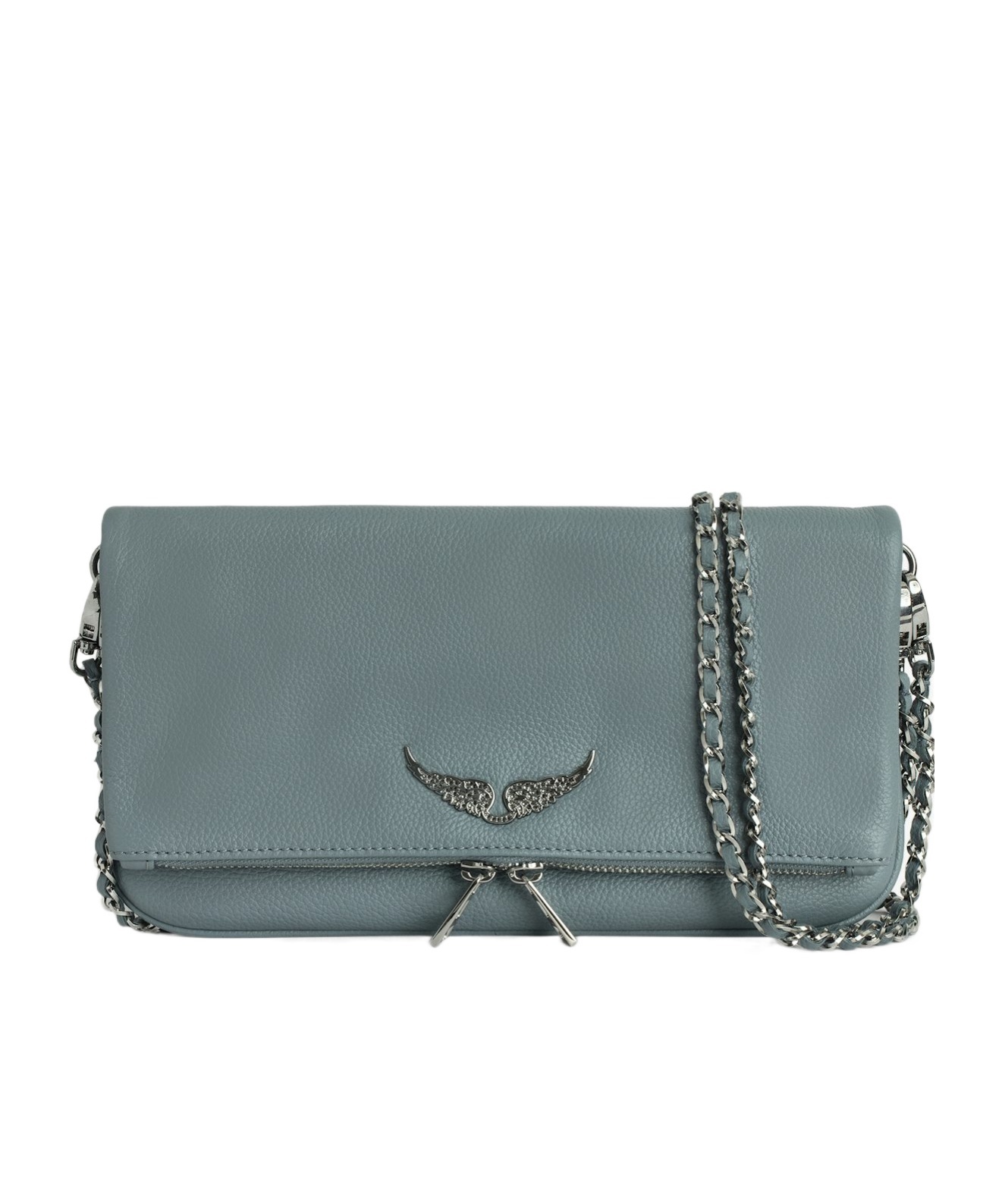Shop Zadig & Voltaire Zadig Voltaire Rock Logo Plaque Clutch Bag In Green