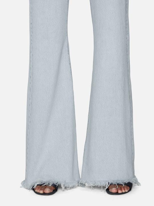 Frame High Rise Flared Jeans In Gray