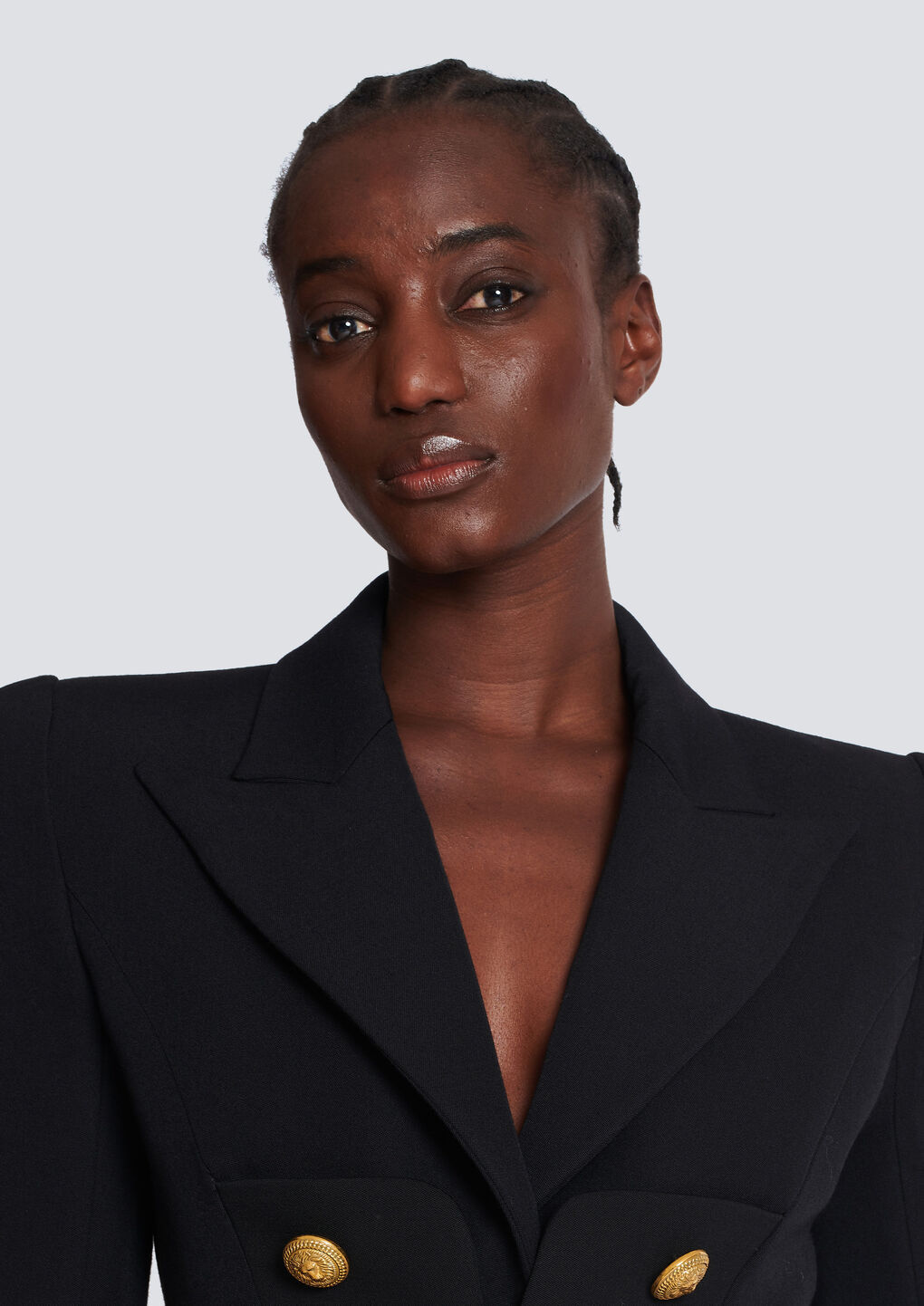 Shop Balmain Grain De Poudre 8-button Jacket In Black