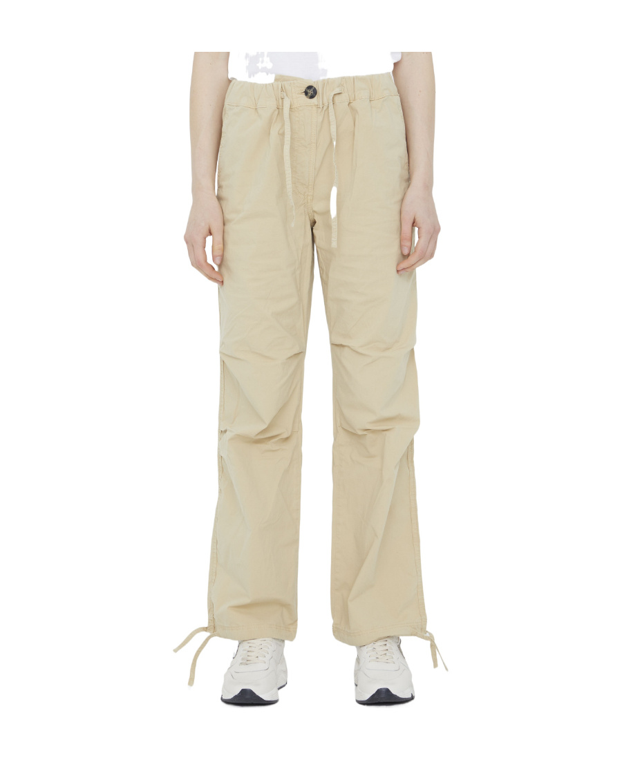 Ganni Drawstring Straight-leg Trousers In Yellow