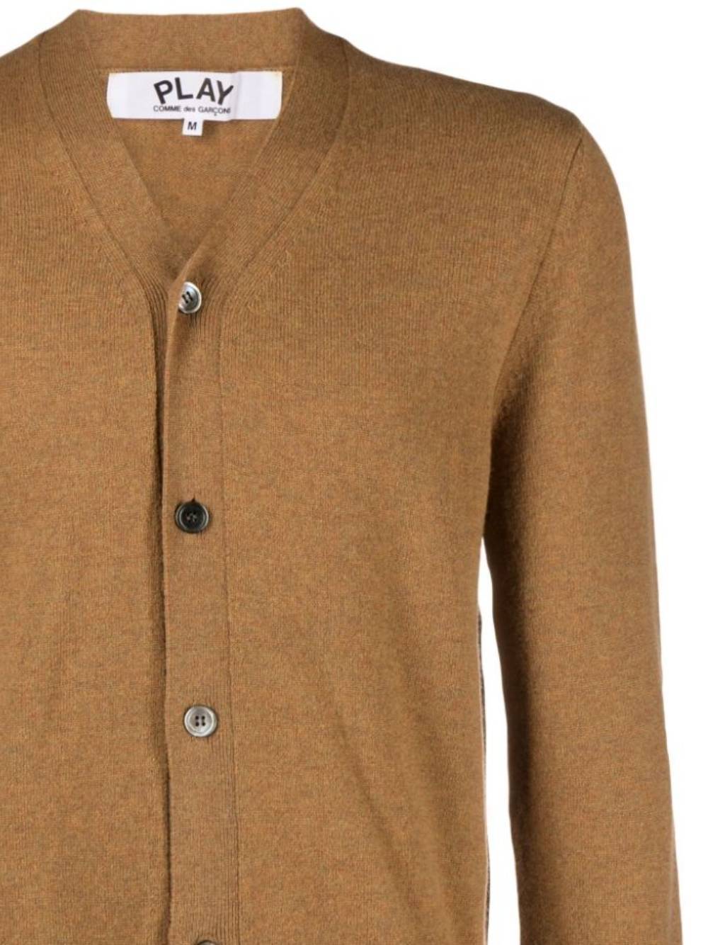 Comme Des Garçons Play V-neck Buttoned Cardigan In Brown