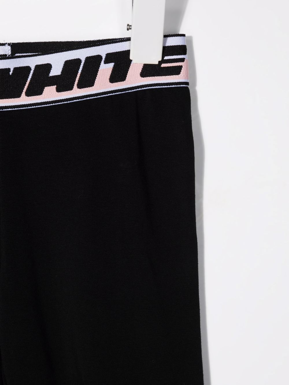 Off-white Logo Embroidered Fitted Trousers In Black