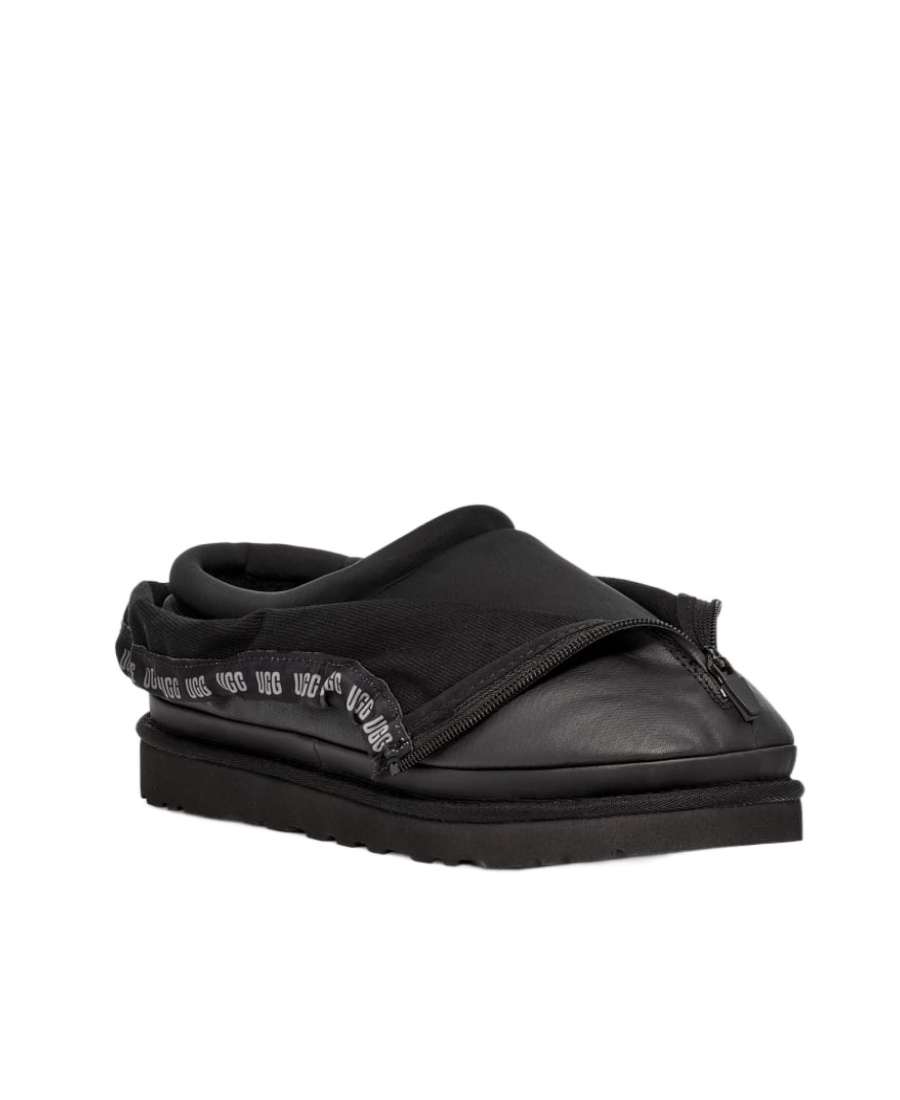 Shop Ugg Tasman Shroud Zip-up Slippers In Black