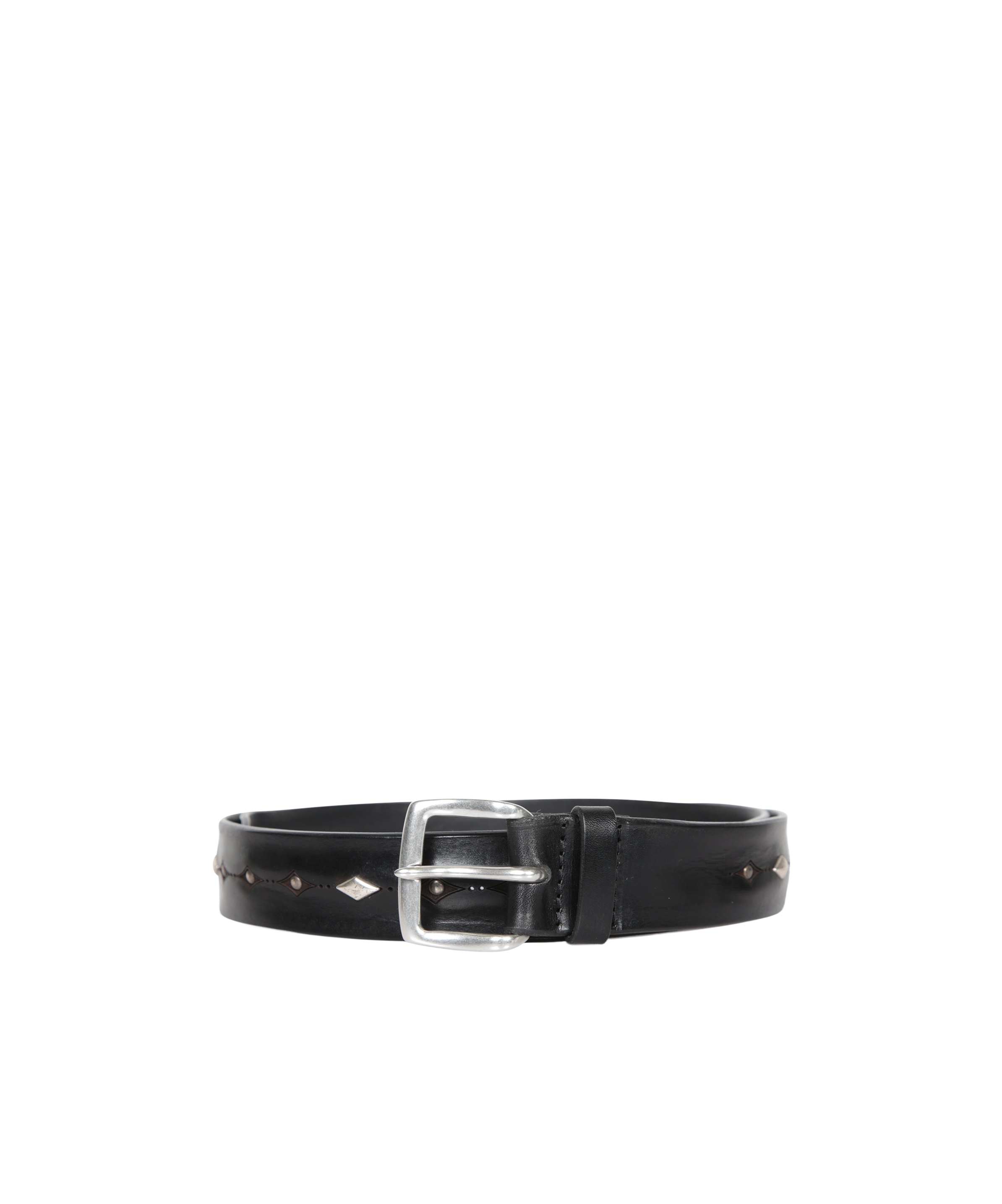 Orciani Studded Leather Belt In Black