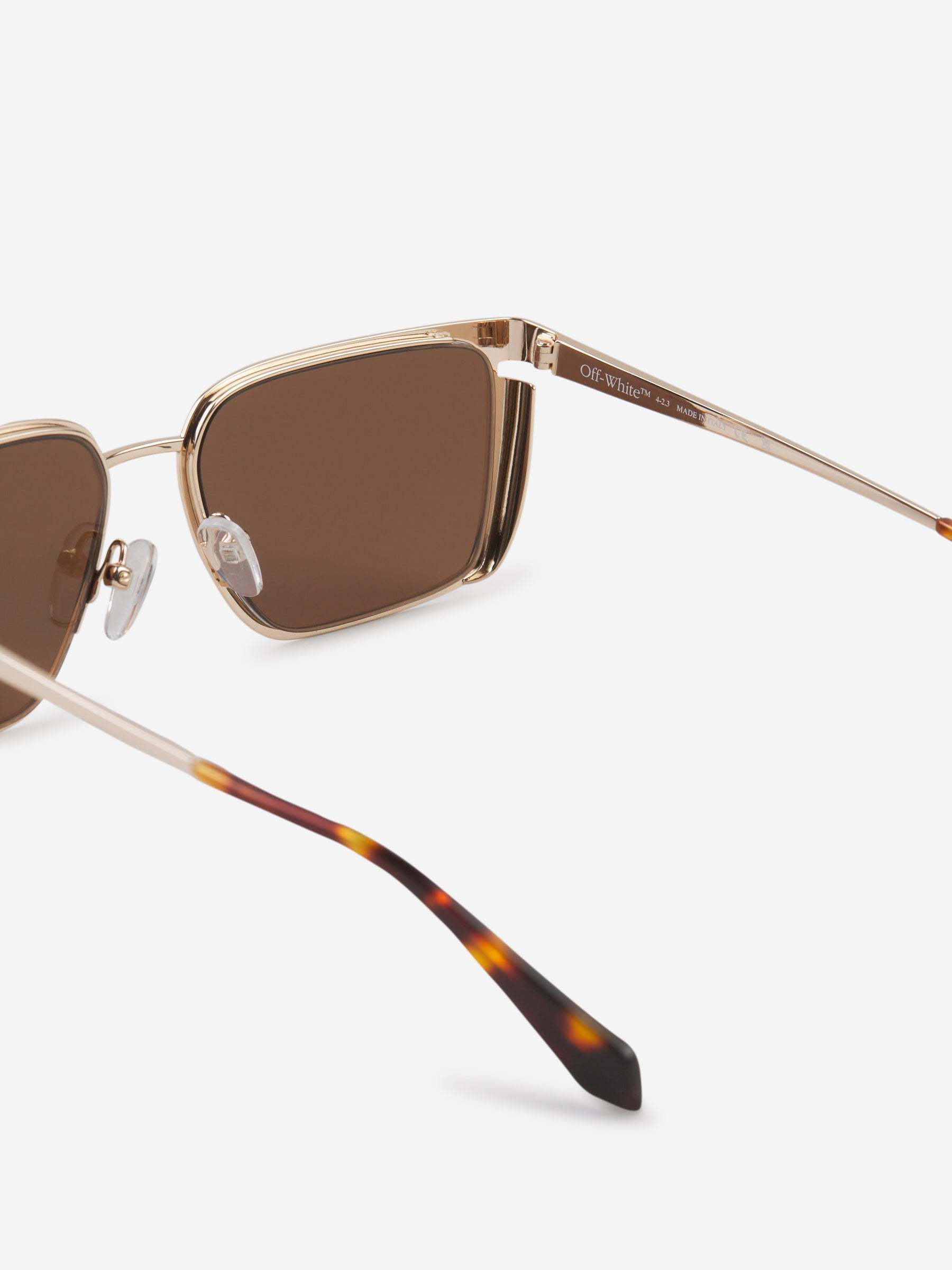 Off-white Yoder Rectangle-frame Sunglasses In Brown
