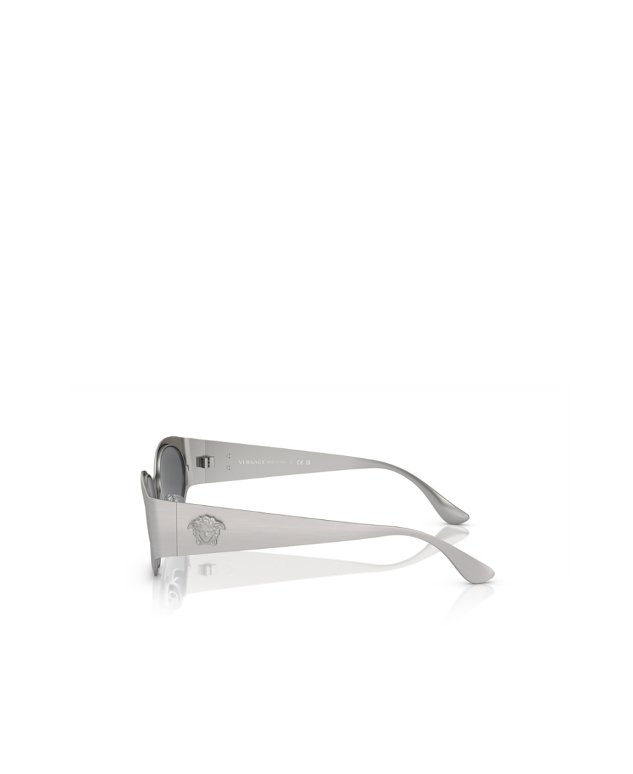 Versace Oval Frame Sunglasses In Gray