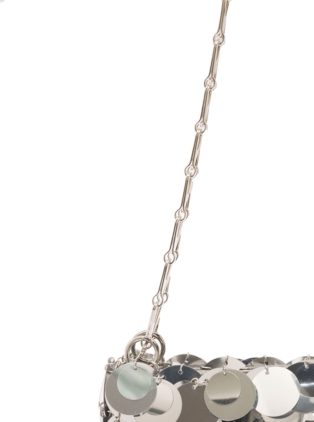 Rabanne Silver Maxi Sequins Nano Shoulder Bag In Gray