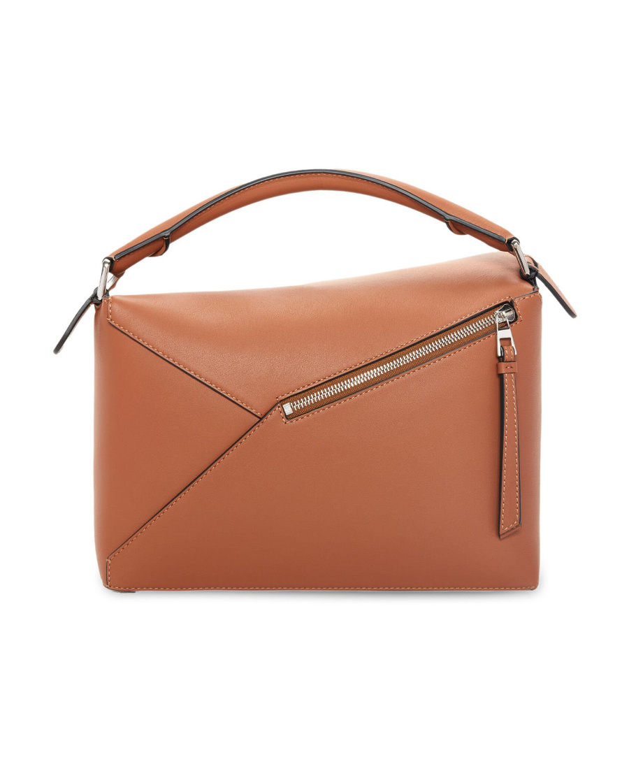 Loewe Puzzle Edge Zip-up Top Handle Bag In Brown