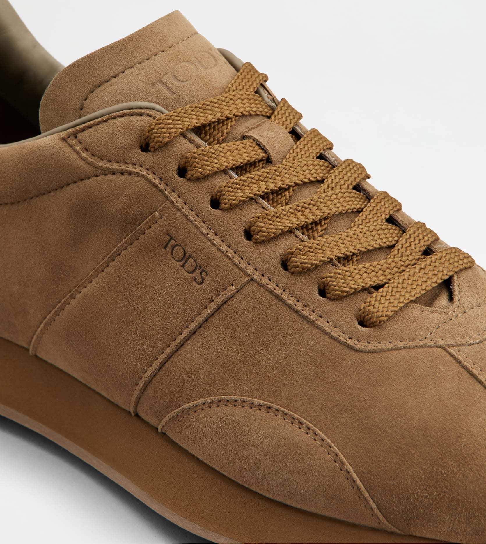 Tod's Biscuit Suede T Vintage Sneakers In Brown