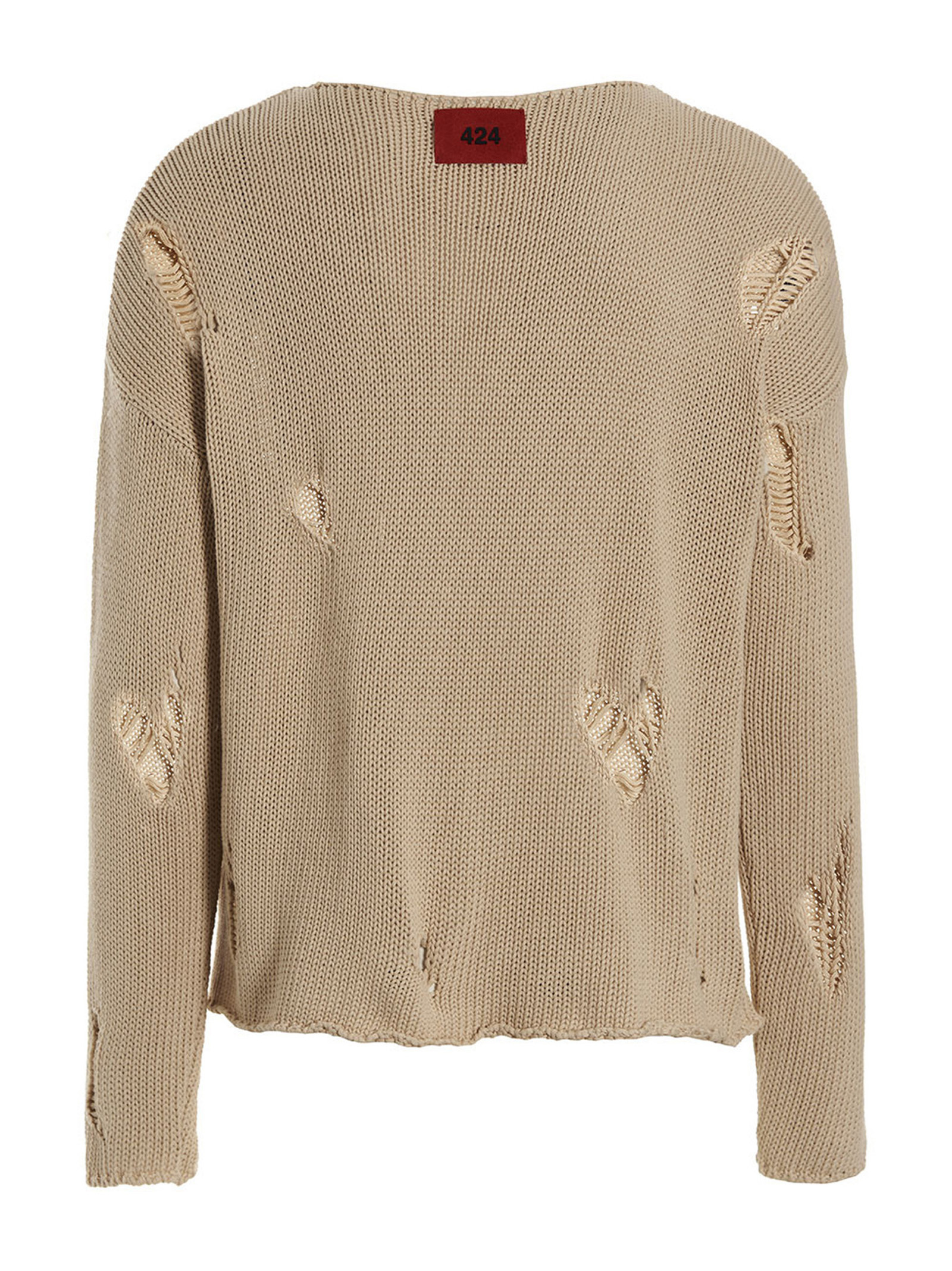 424 Torn Sweater In Nude