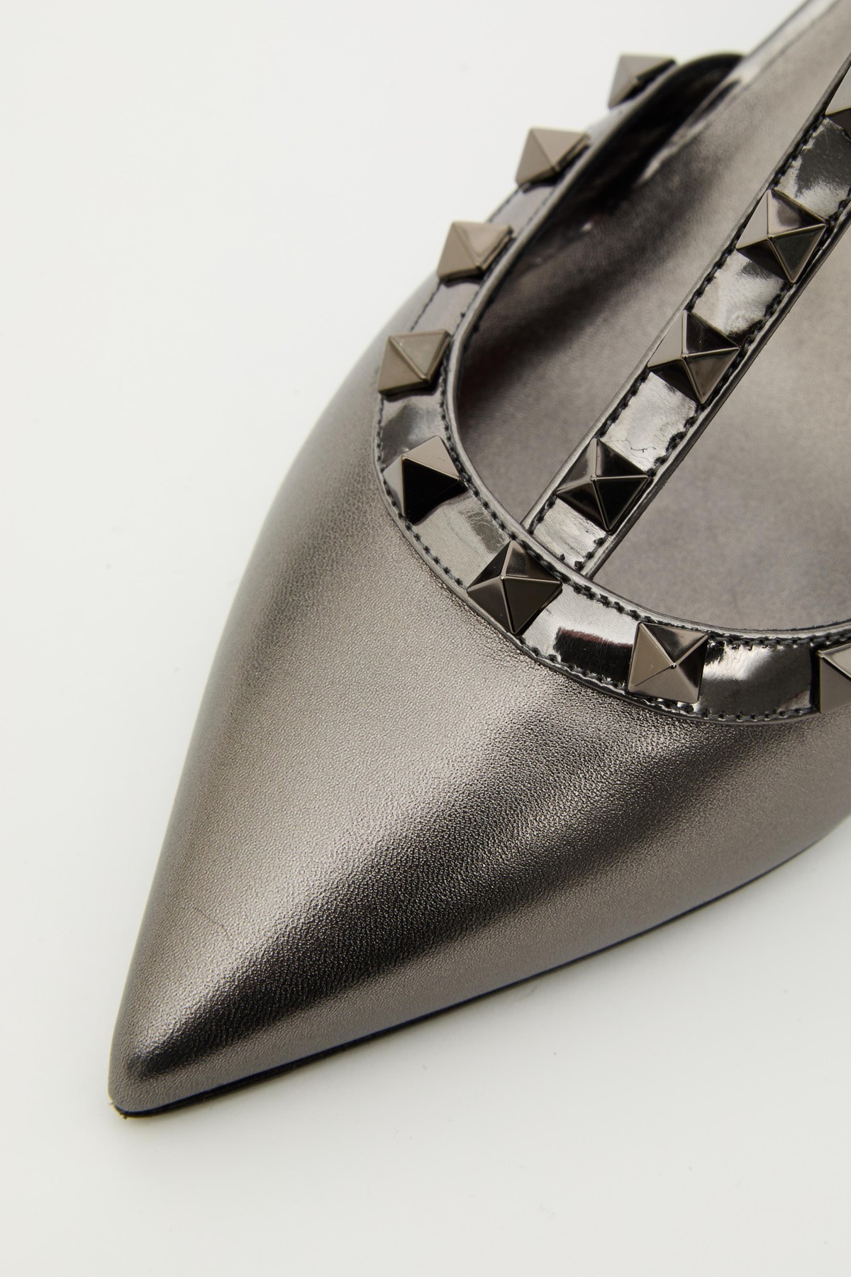 Valentino Garavani Rockstud Pumps With Laminated Nappa Straps And Tone-on-tone Studs 65mm Woman Anth In Multicolor