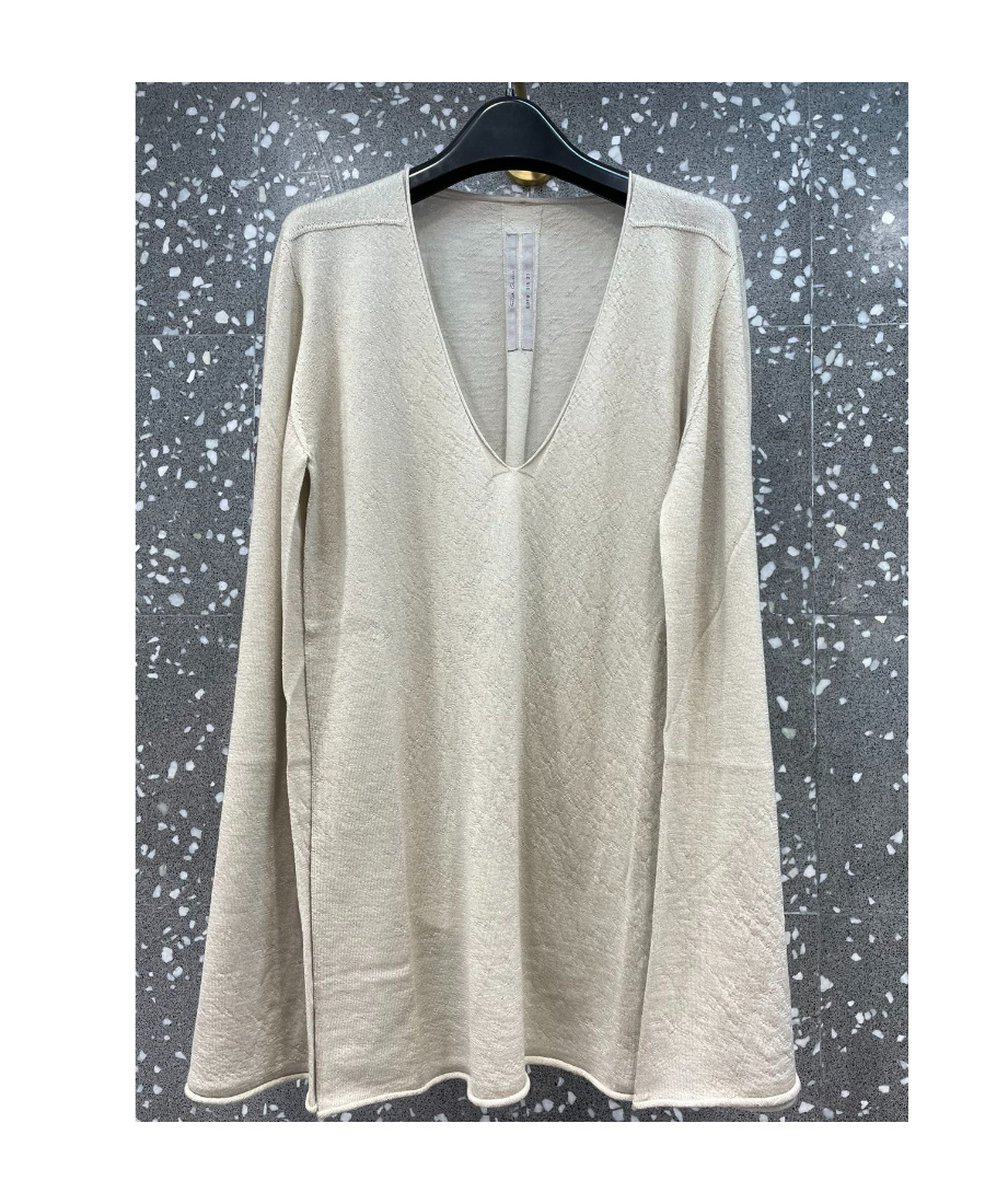 Rick Owens V-neck Cashmere Jumper In Gray
