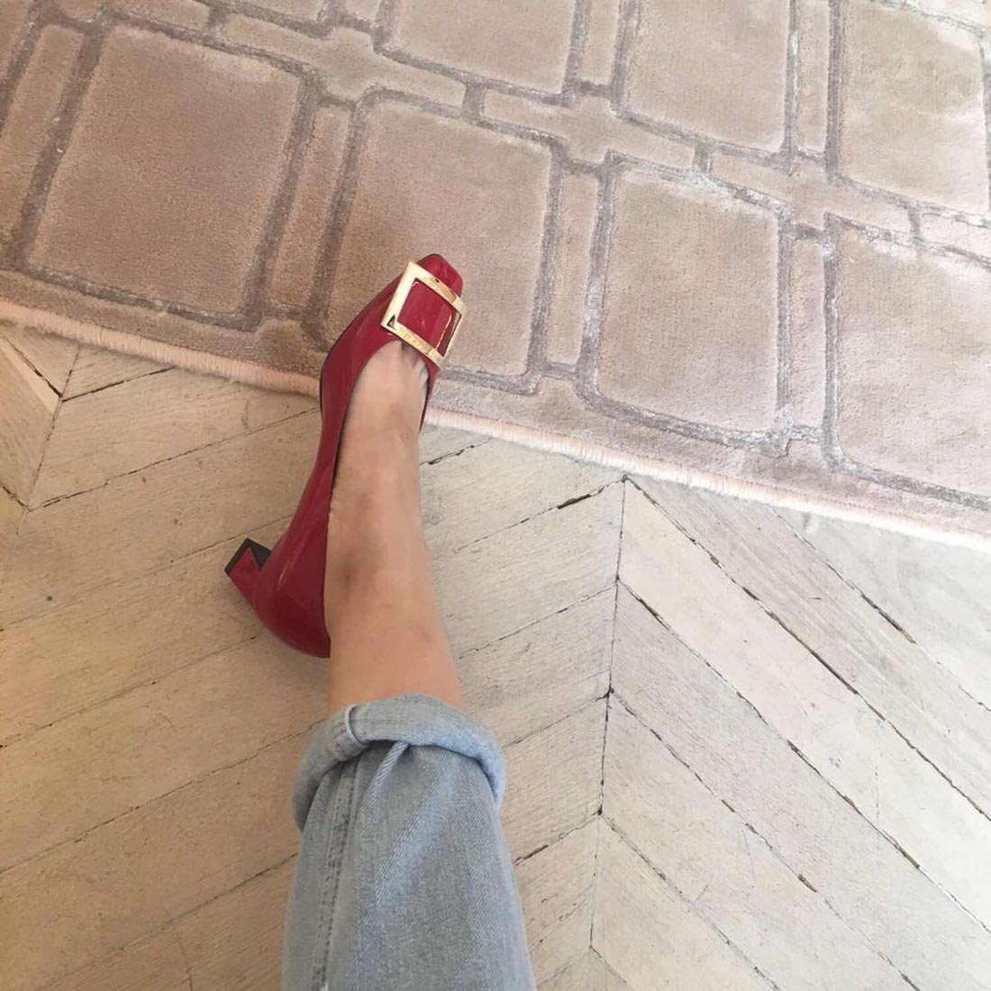 Shop Roger Vivier Trompette Buckle Pumps In Red