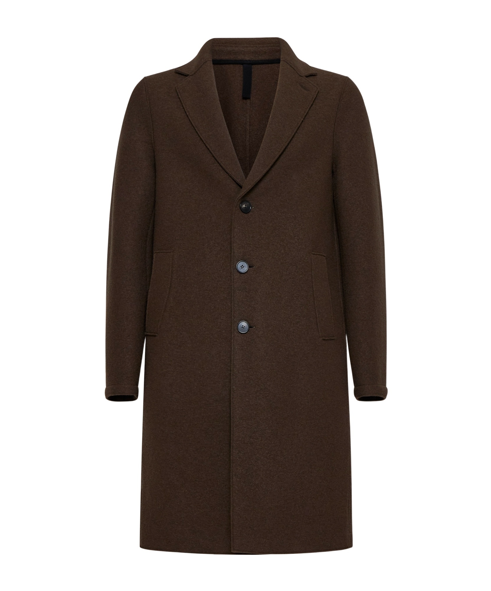 Harris Wharf London Brown Single-breasted Coat In Virgin Wool In Black