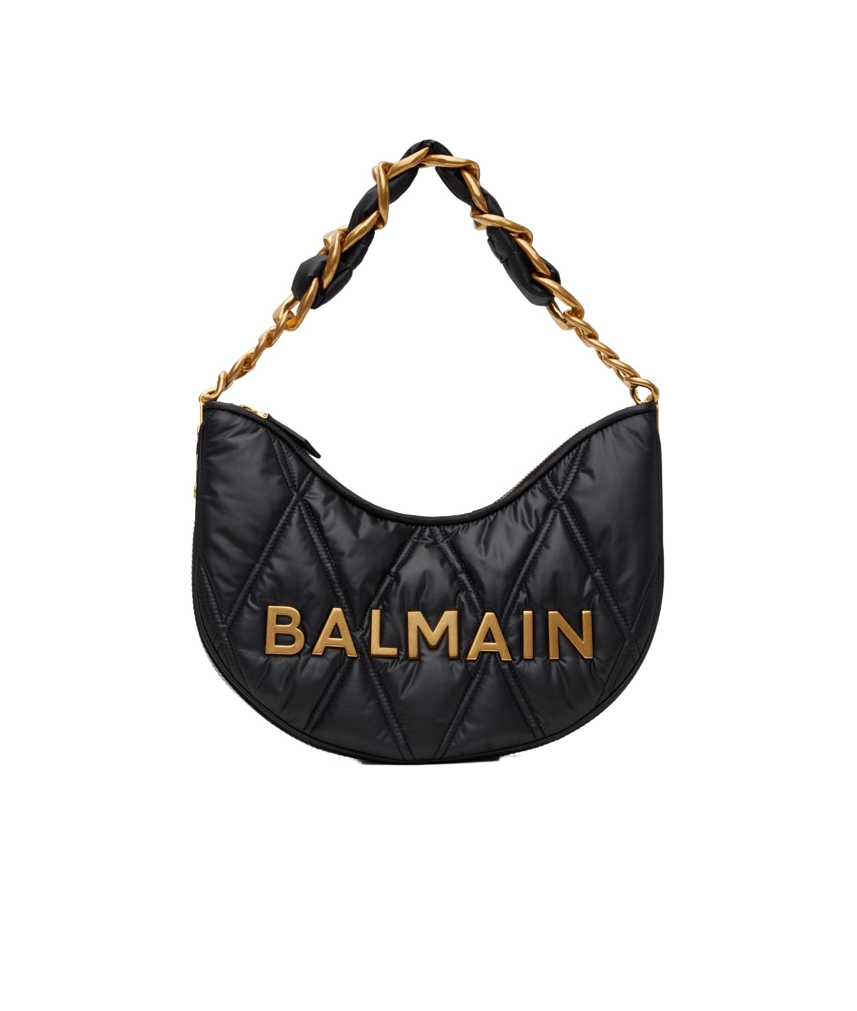 Balmain Black Calfskin 'moon Bag' Shoulder Bag In Black