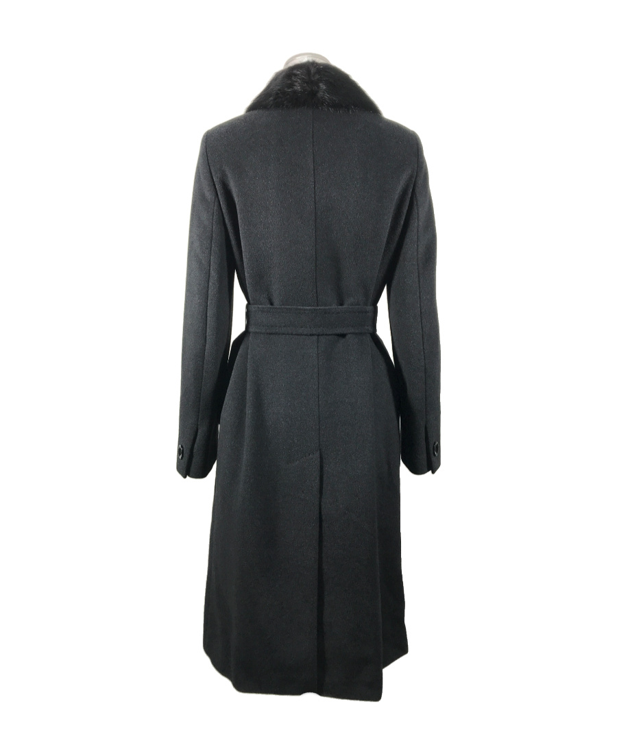 Max Mara Belt Coat In Black