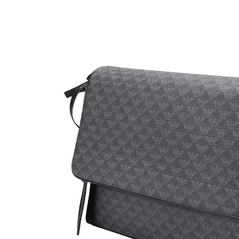 Emporio Armani Logo Details Satchel In Black