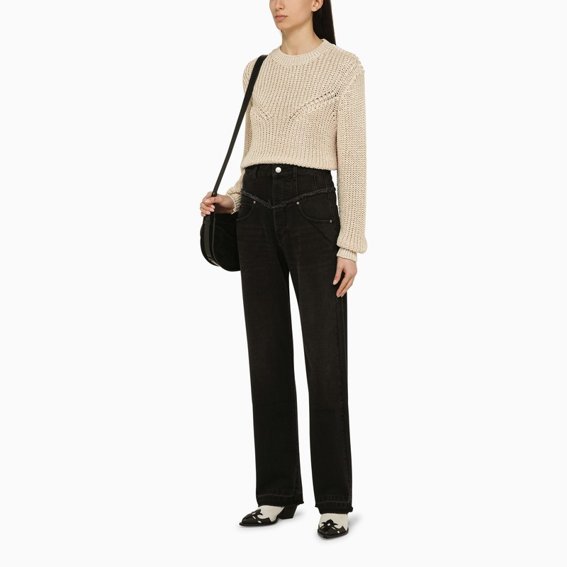 Isabel Marant Recycled Polyester Ecru Crew-neck Jumper