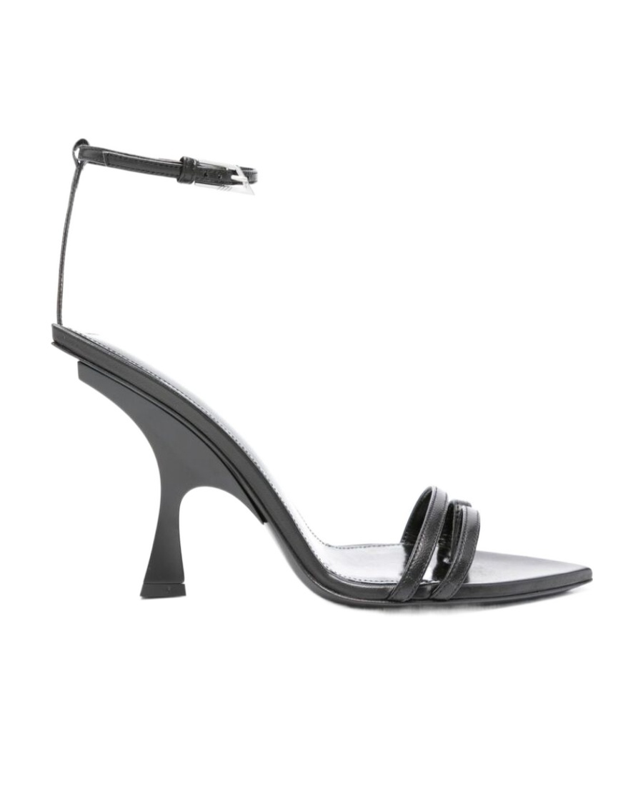 Attico 95mm Ankle-strap Pointed-toe Sandals In Black