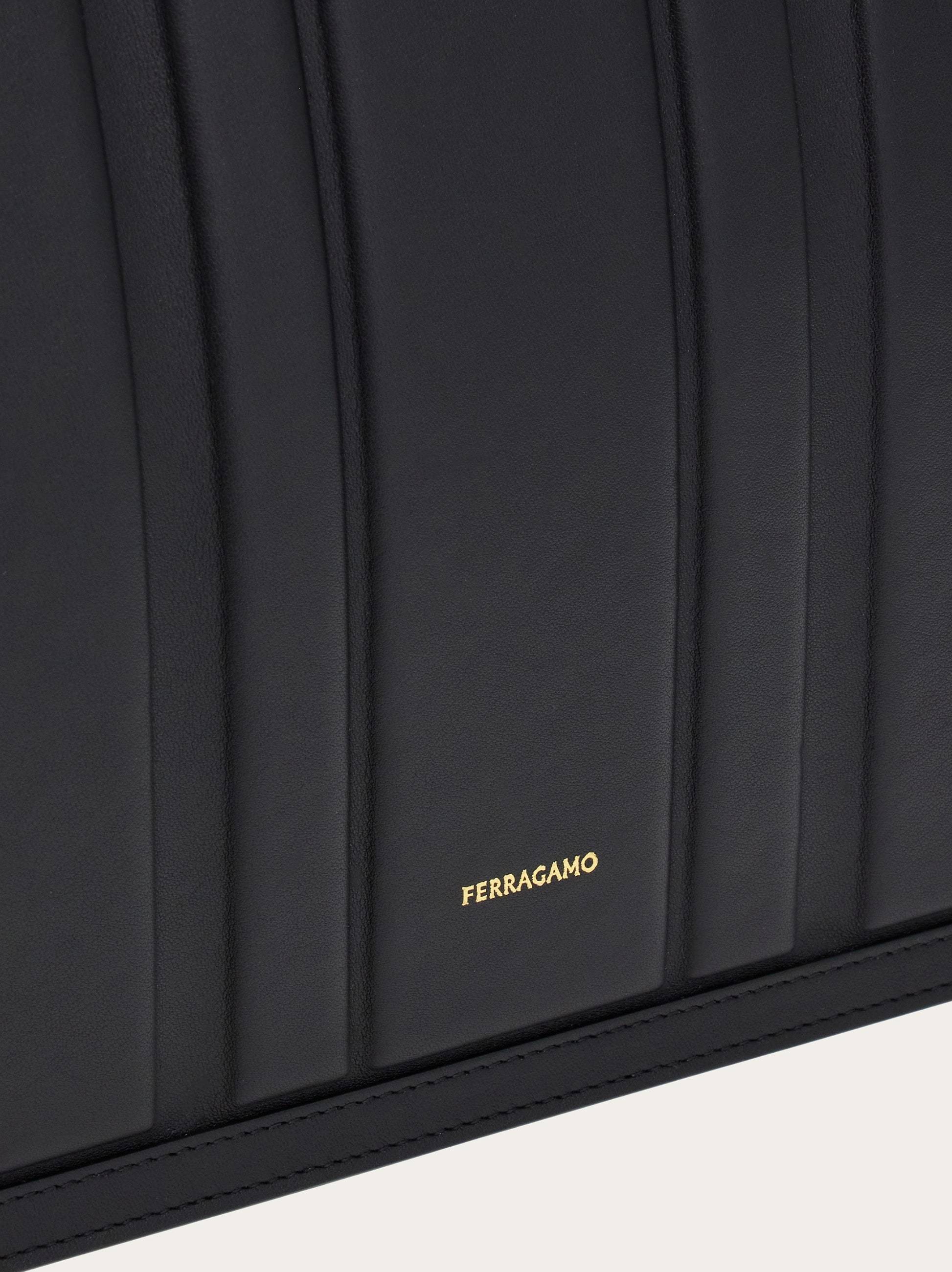 Ferragamo Panelled-design Leather Tote Bag In Black