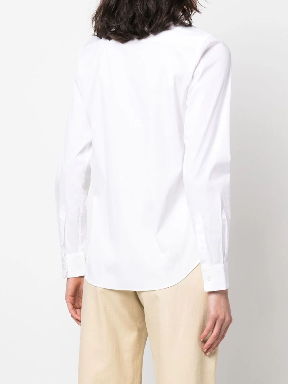 Aspesi Long-sleeved Lapel Shirt In White