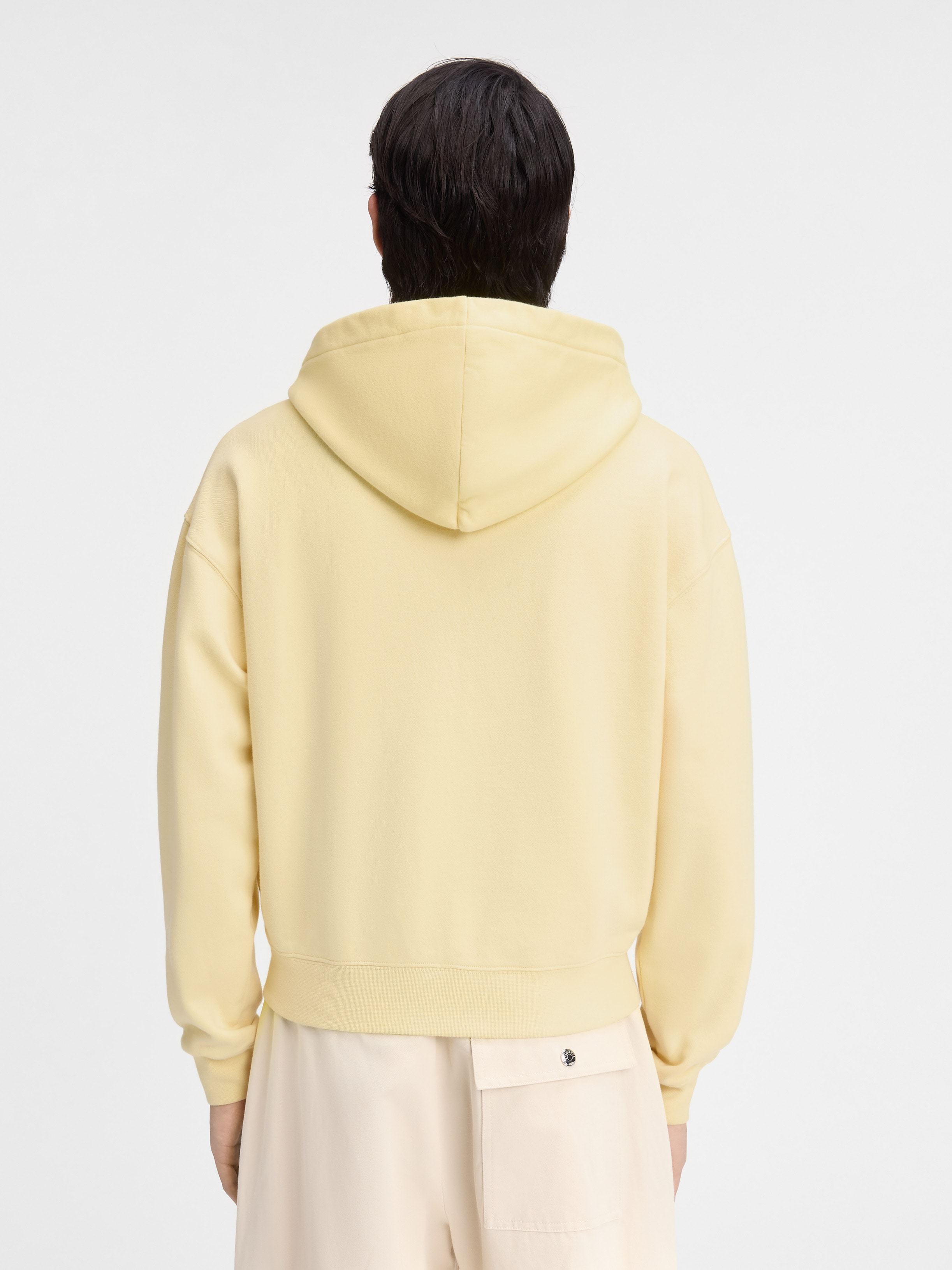 Shop Jacquemus Grosgrain Logo Zip Hoodie In Nude
