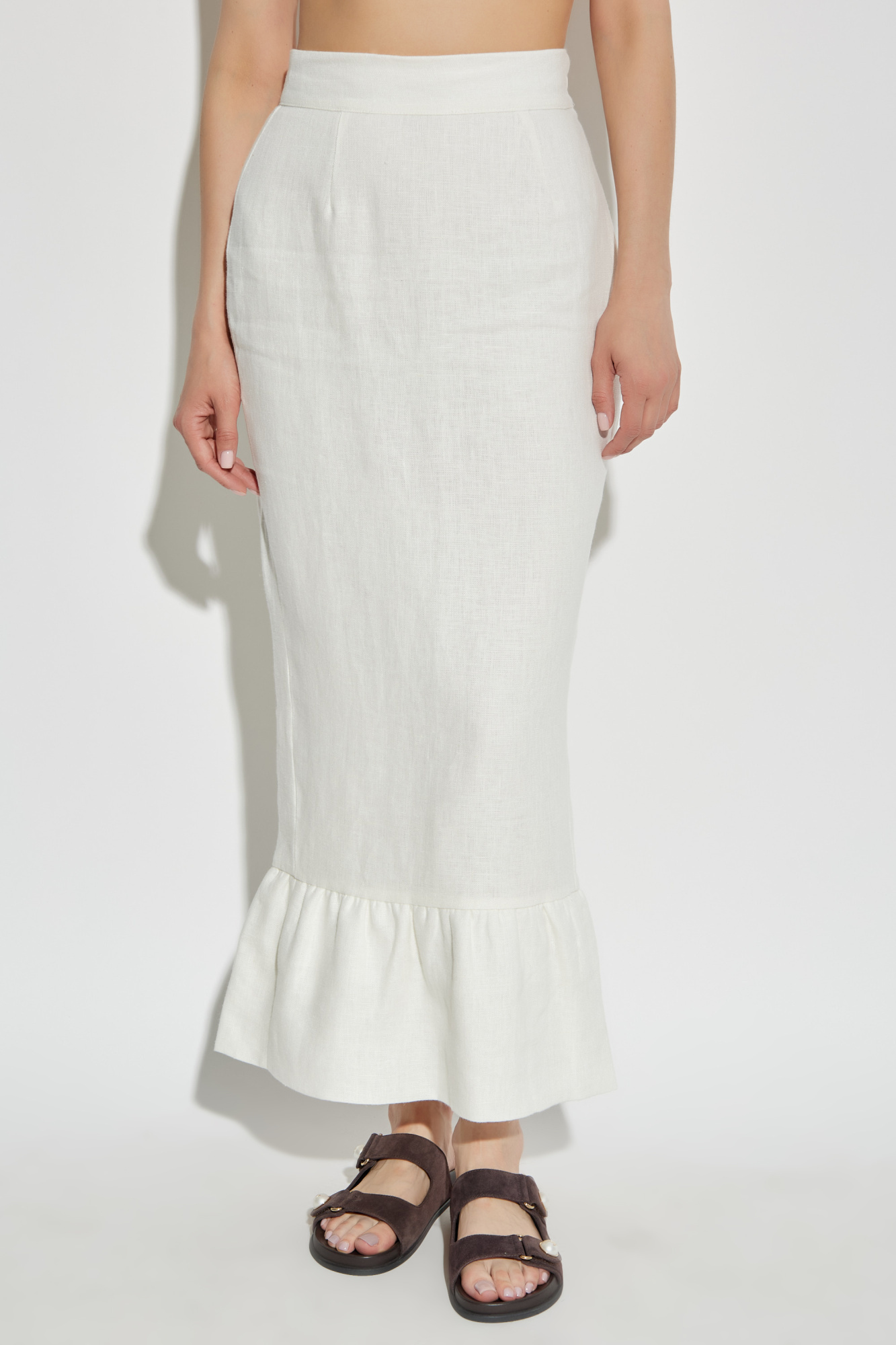 Shop Posse Ruffled Linen Skirt
