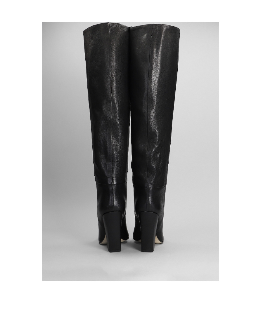 Paris Texas Black Texture-effect Leather Boots In Black