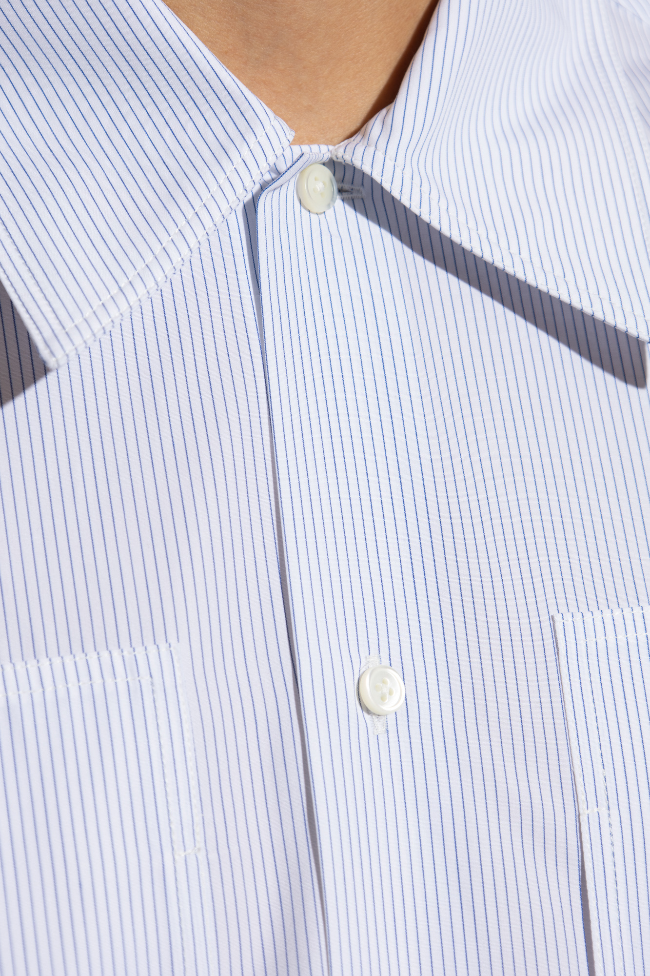 Jil Sander Stripe-print Cotton Shirt In White