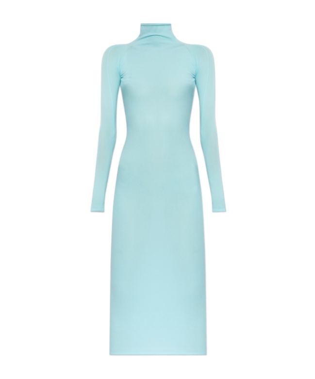 Alaïa High-necked Dress In Blue