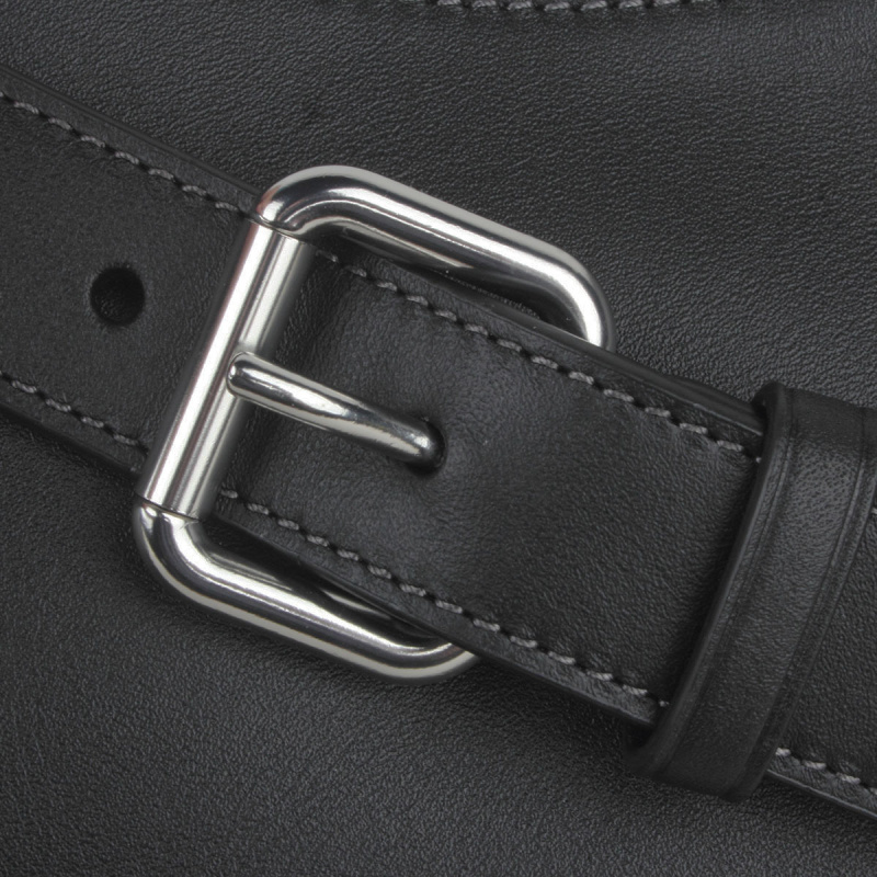Coach Crescent Glovetanned Leather Shoulder Bag In Black