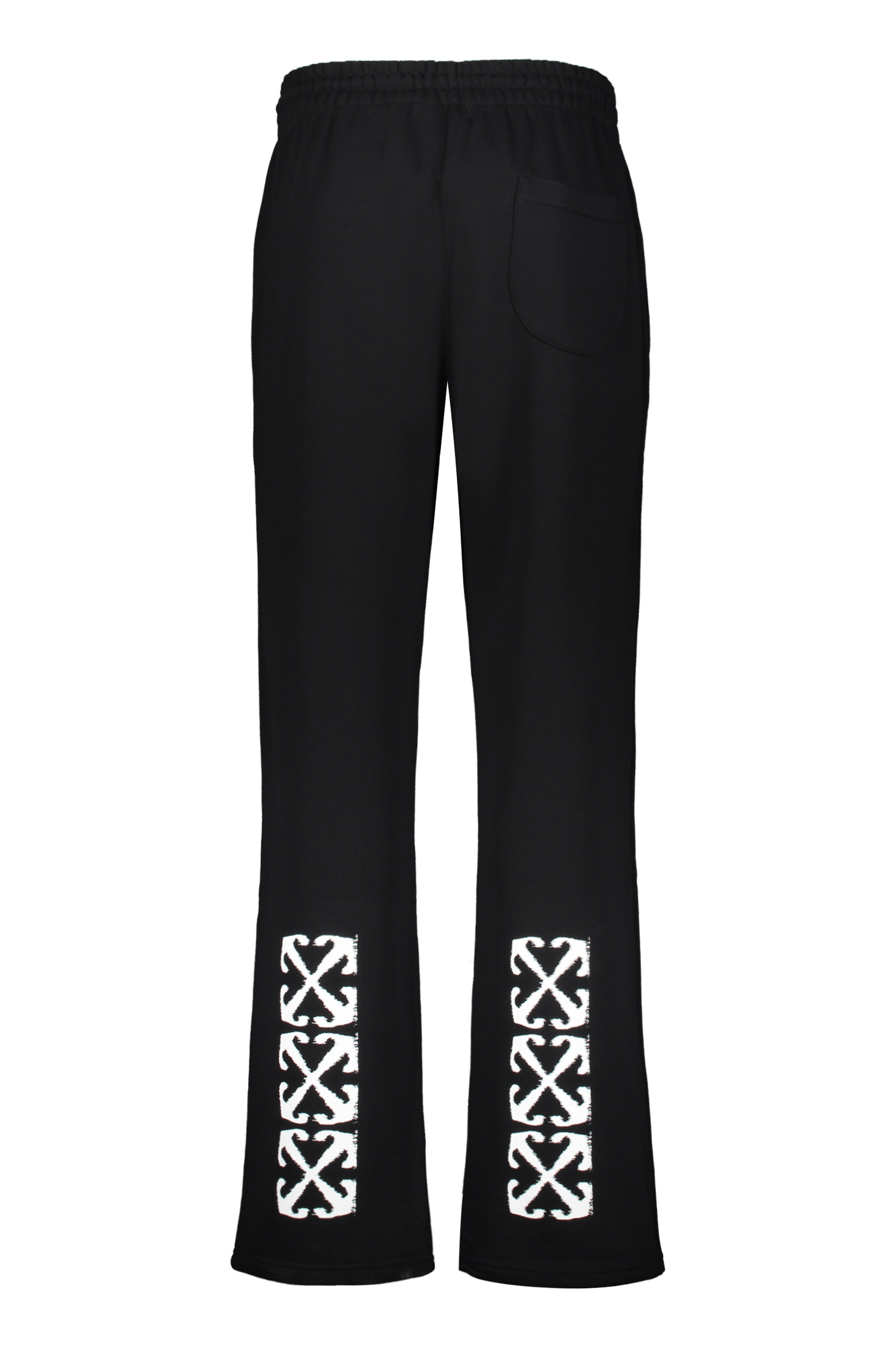 Off-white Pixel Printed French Cotton-terry Sweatpants In Black