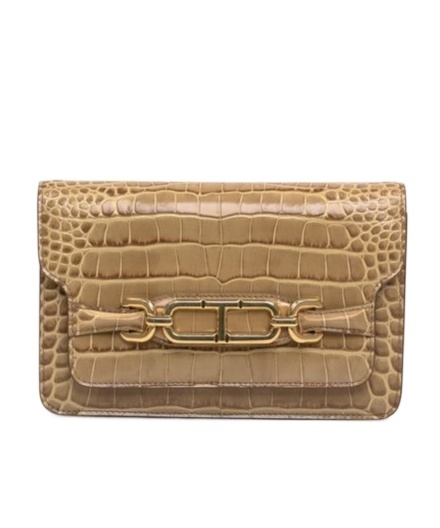 Tom Ford Embossed Whitney Small Shoulder Bag In Brown