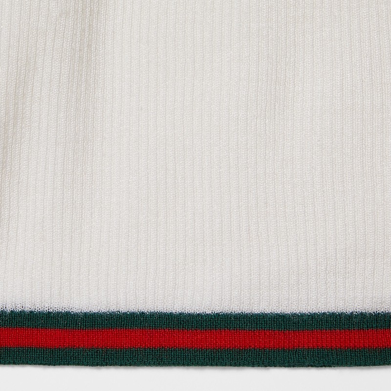 Shop Gucci Intarsia-logo Knitted Tank Top In White