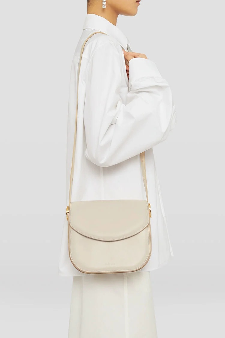 Jil Sander Medium Coin Foldover Crossbody Bag In Brown